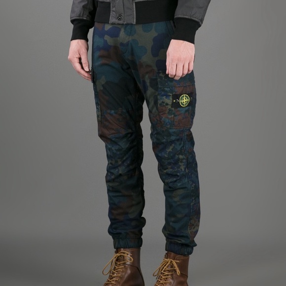 stone island camo cargo pants